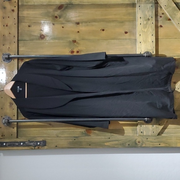 ANTHONY ORIGINAL BLACK LONG CARDIGAN ROBE KIMONO SIZE 2X TRIBAL WESTERN MOBWIFE - Picture 2 of 9